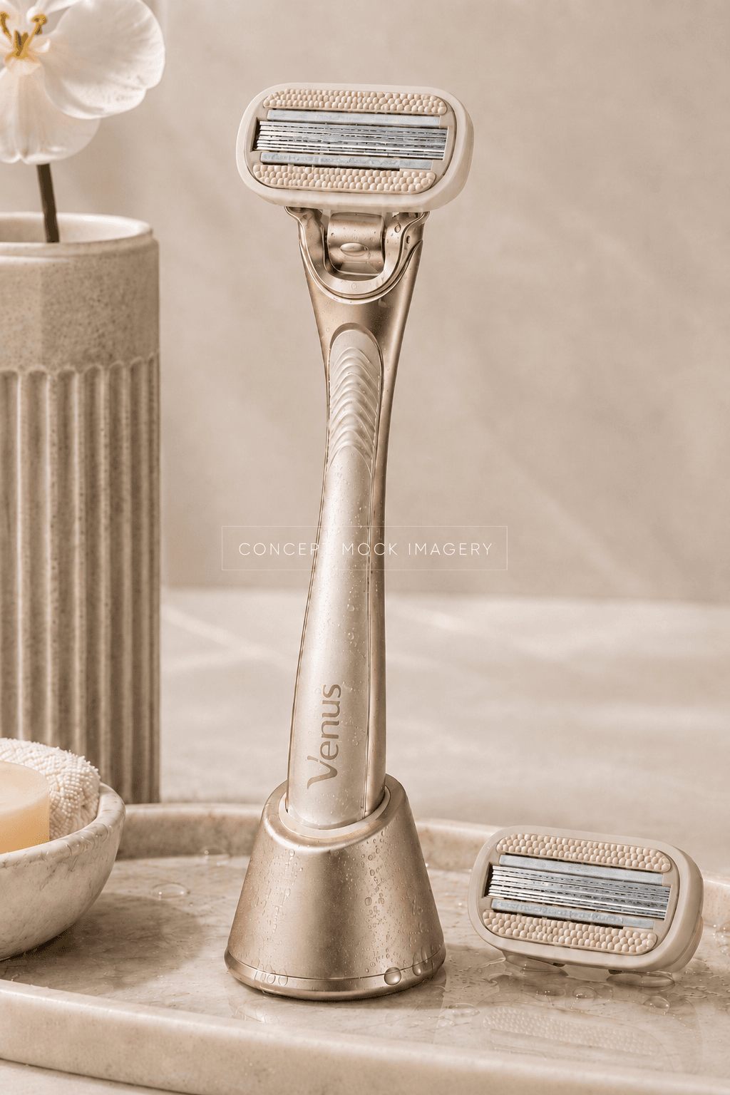 Venus premium exfoliating razor concept